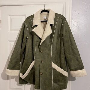 Woman’s Olive Green Shearling Coat